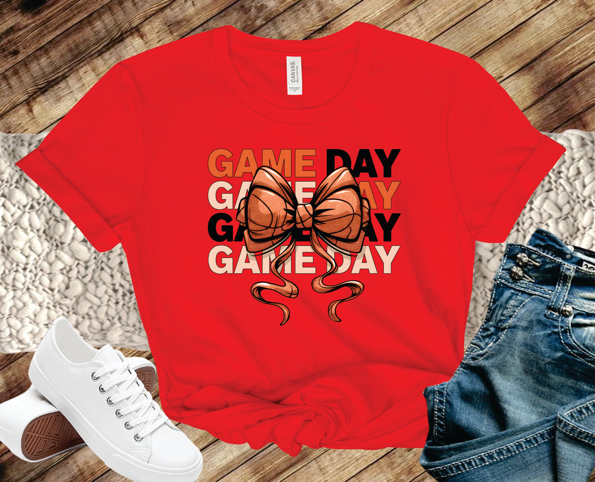 Basketball Game Day Stacked Coquette Bow - Transfer
