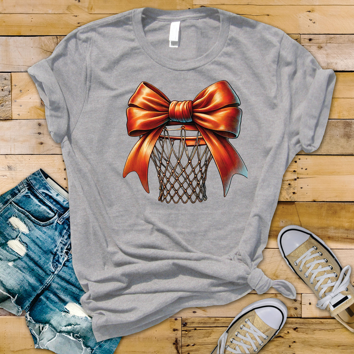 Basketball Hoop With Bow - Transfer