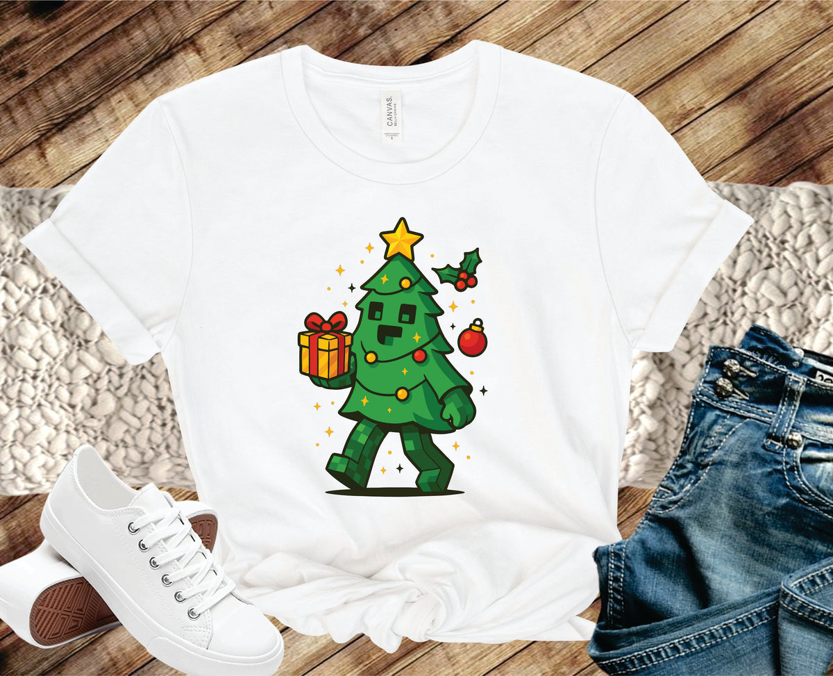Block Man Christmas Tree - Transfer