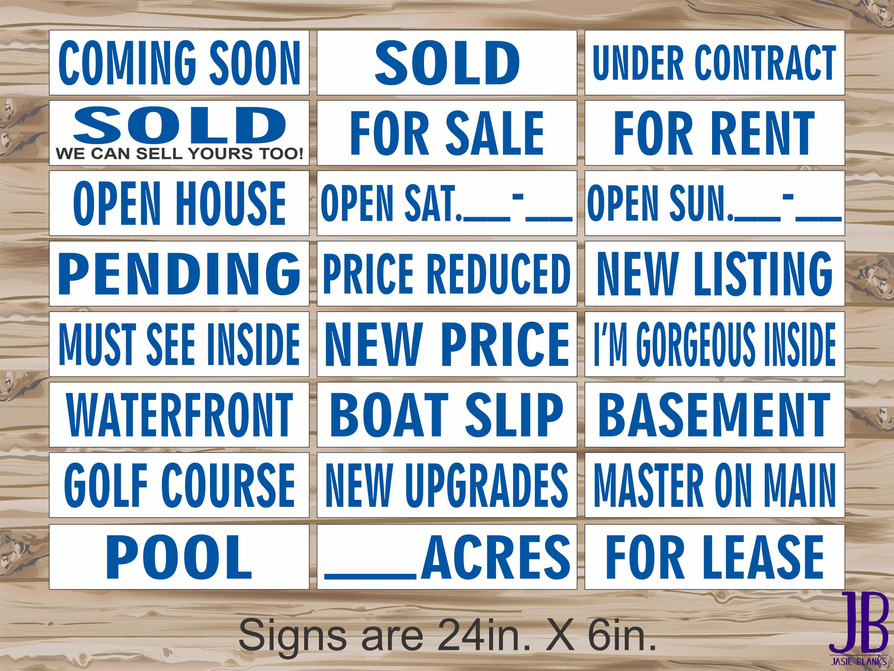 6x24 Blue 'UNDER CONTRACT' Real Estate Rider Signs – Buy 1 Get 1 FREE, Double-Sided, Coroplast