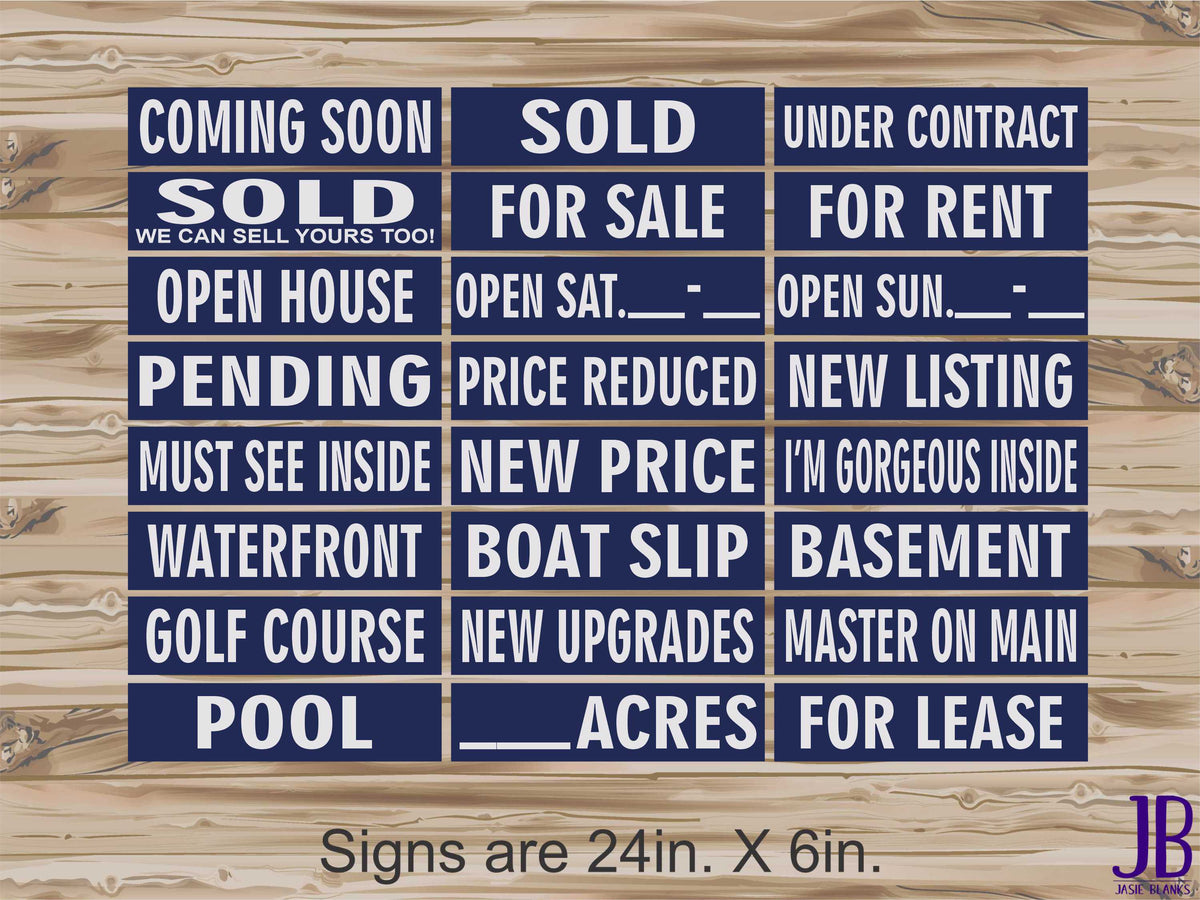 Real Estate Riders - NAVY & WHITE - DOUBLE SIDED