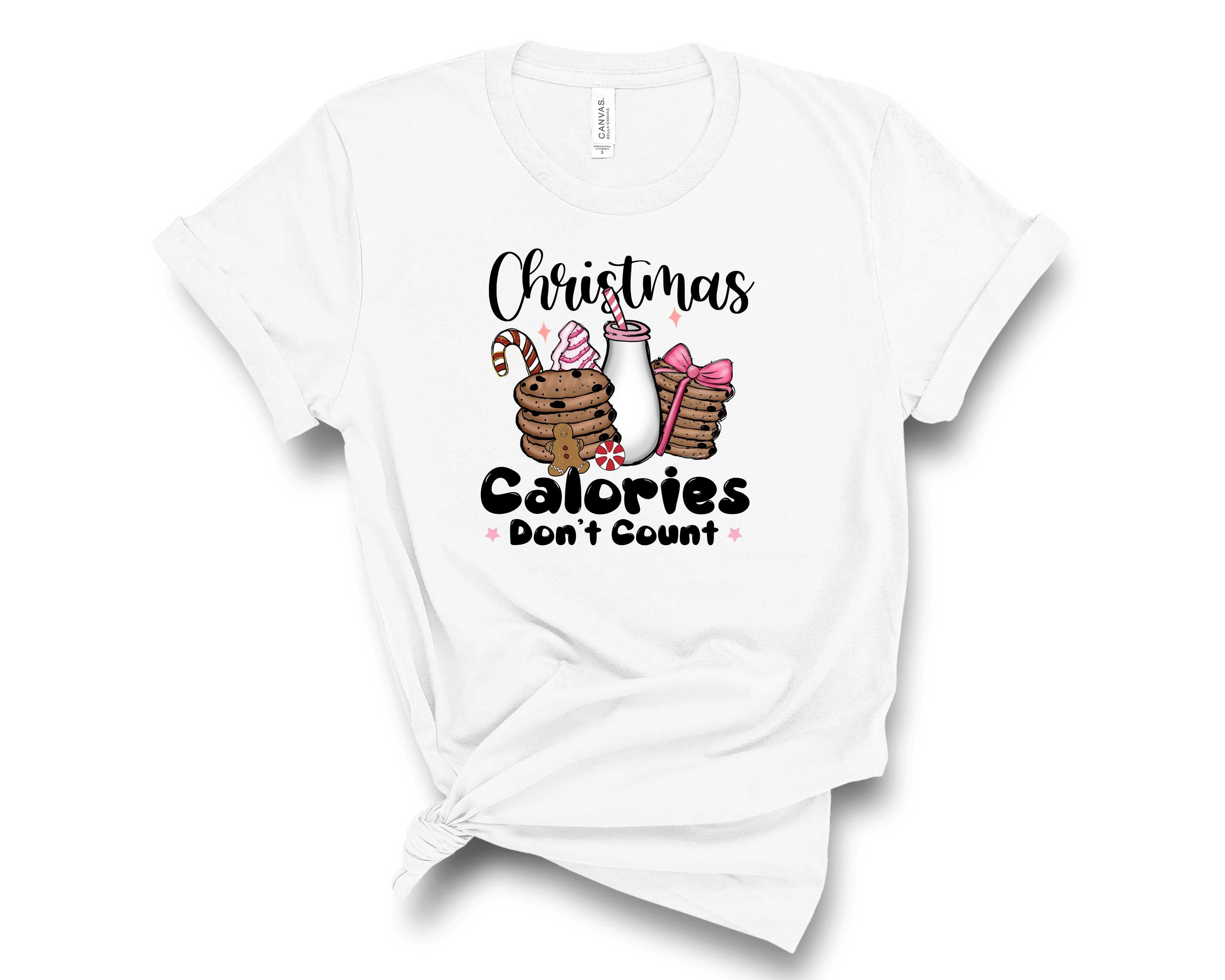 Christmas Calories Don't Count Pink Tree Cake Transfer
