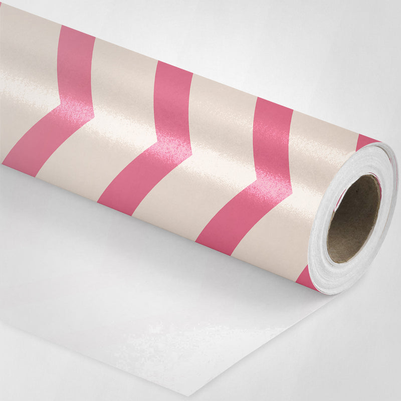 Cream and Pink Zig Zags Wrapping Paper