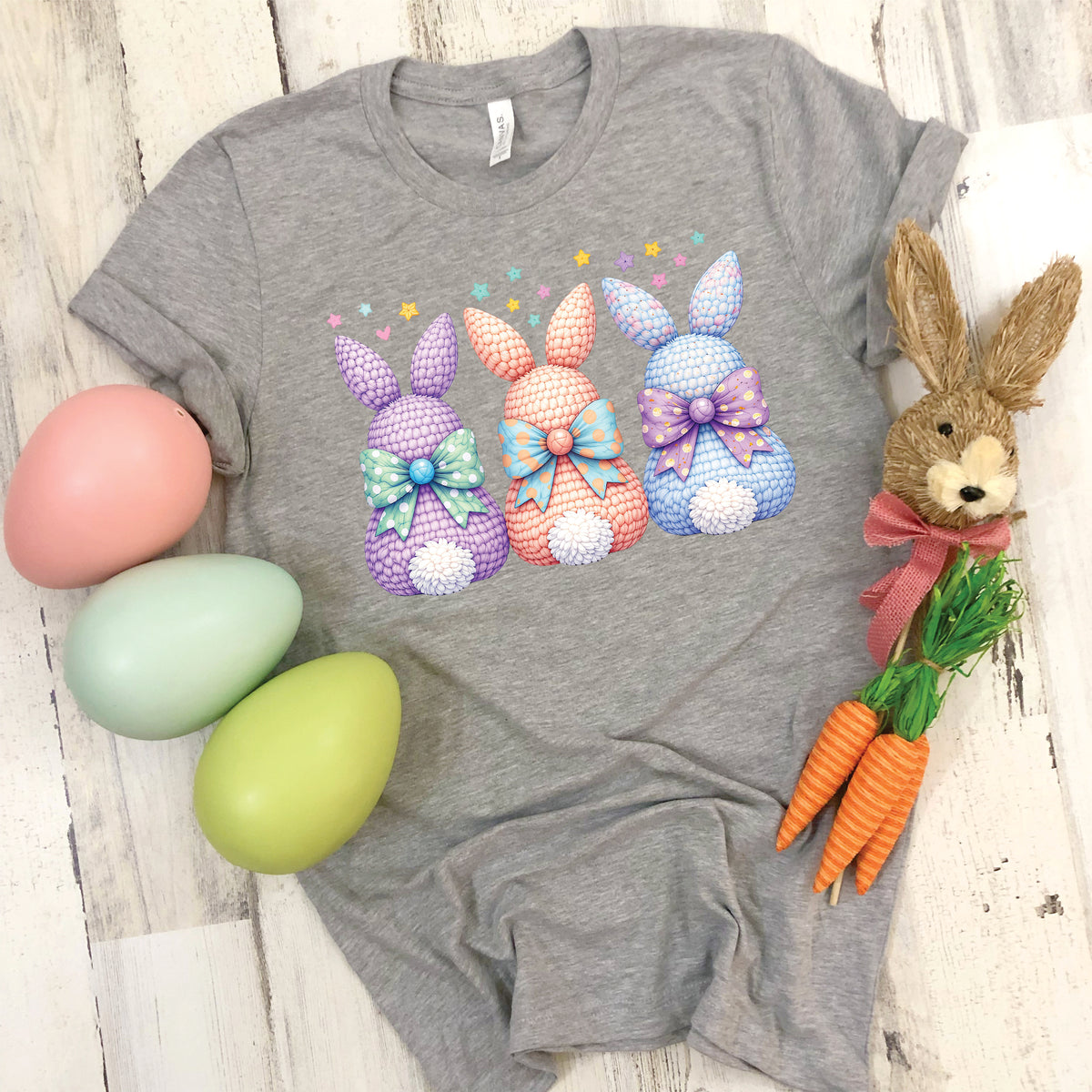 Faux Crochet Pastel Bunnies - Transfer