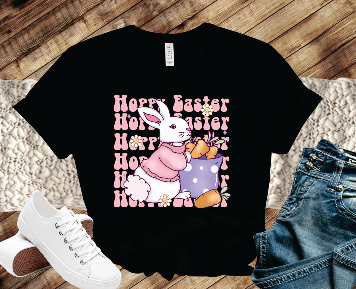 Happy Easter Stacked Bunny Carrots - Transfer