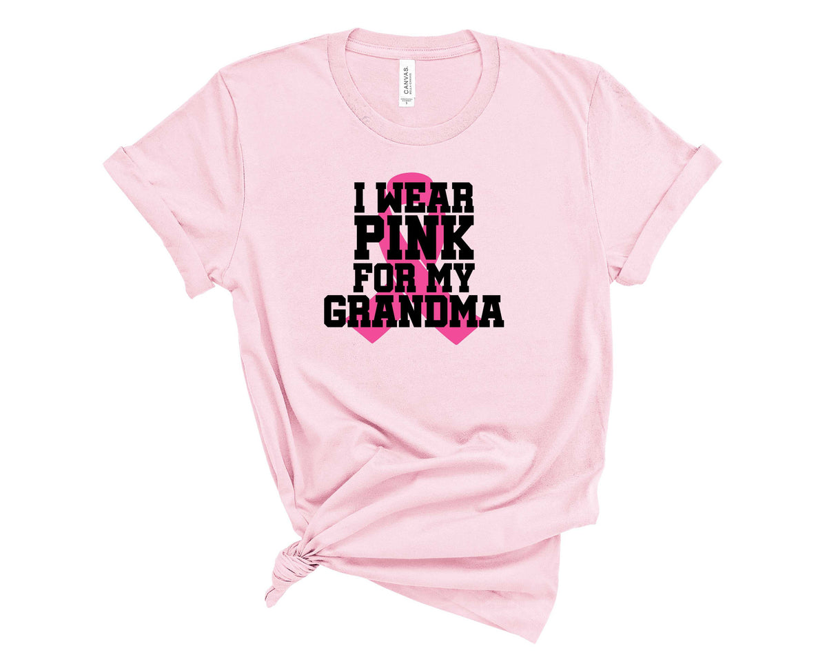 I Wear Pink For My Grandma Pink Ribbon-Transfer