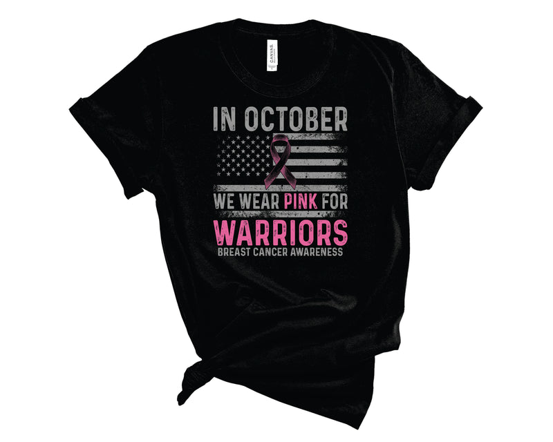 In October We Wear Pink For Warriors - Transfer