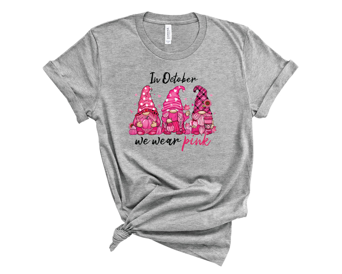 In October We Wear Pink Gnomes - Transfer