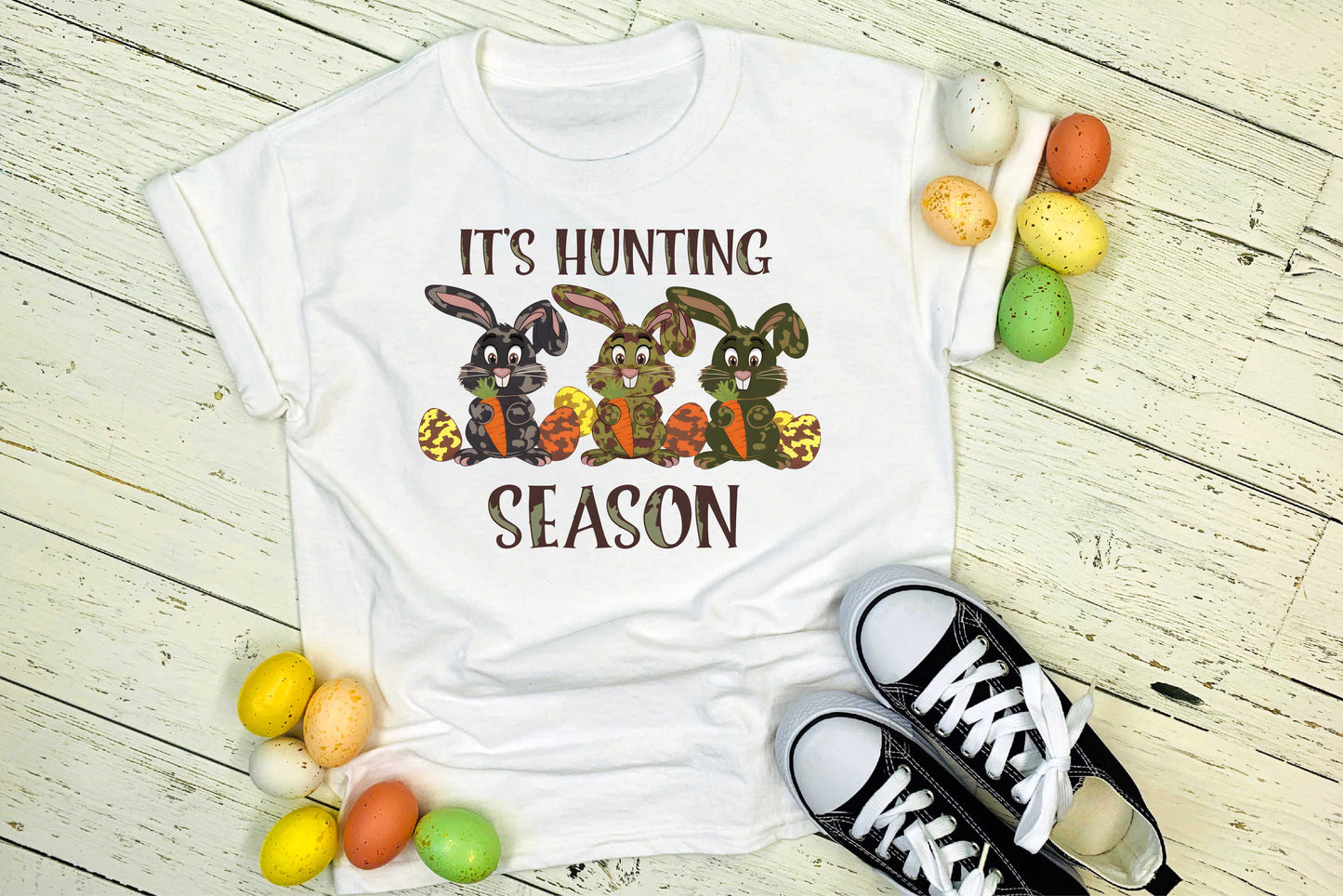 Its Hunting Season Camo Bunnies - Transfer