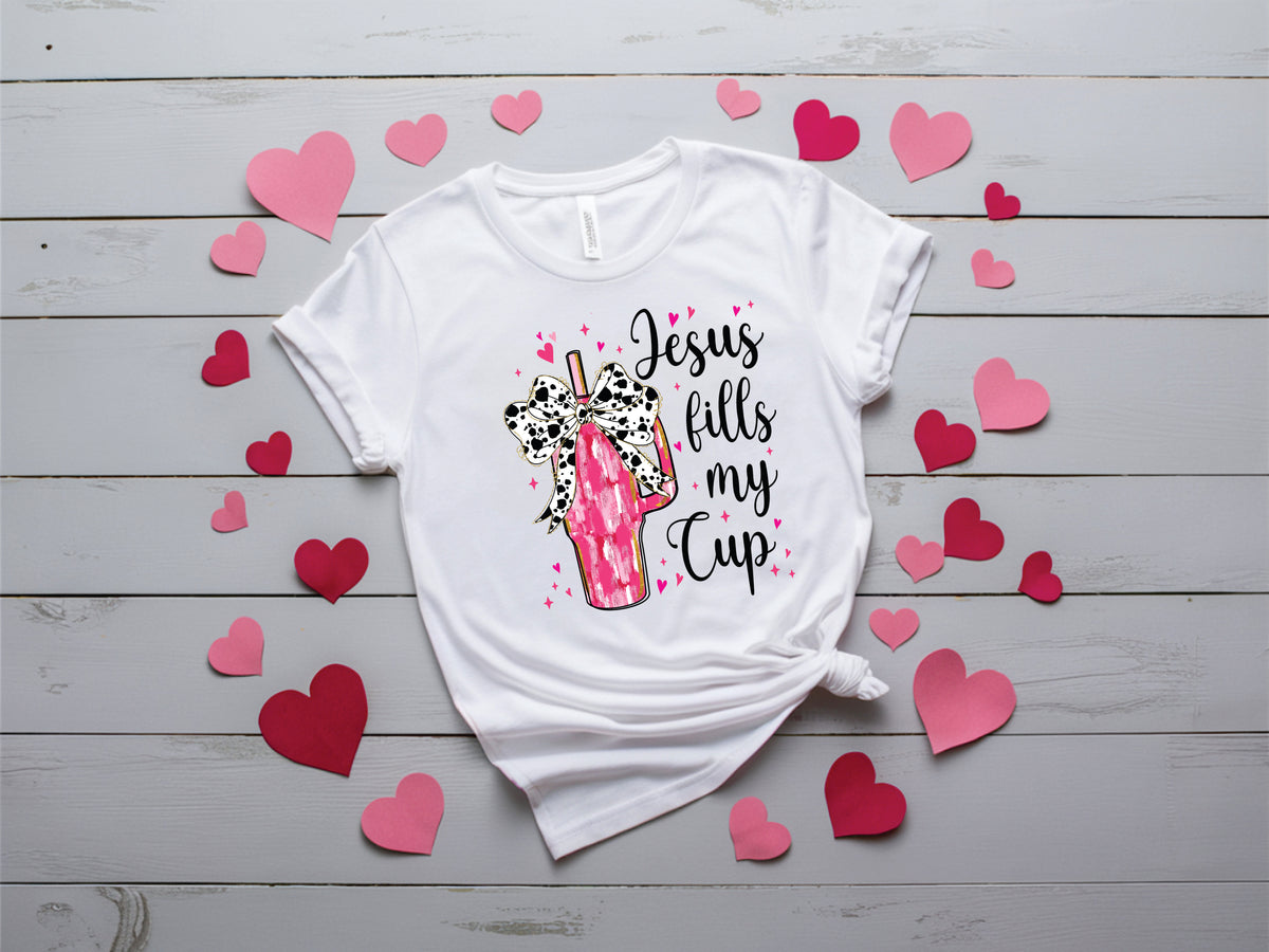 Jesus Fills My Cup Dalmation Bow - Transfer