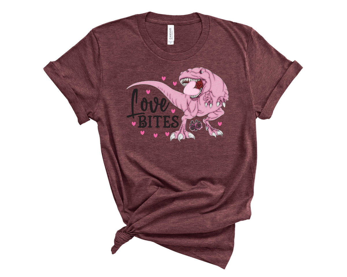 Love Bites Pink Dino- Transfer