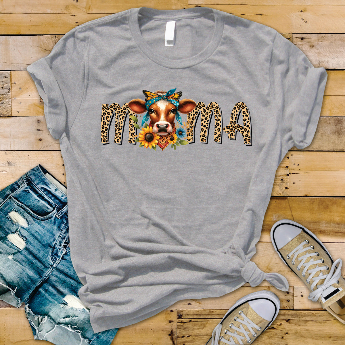 MAMA Leopard Cow Sunflower - Transfer