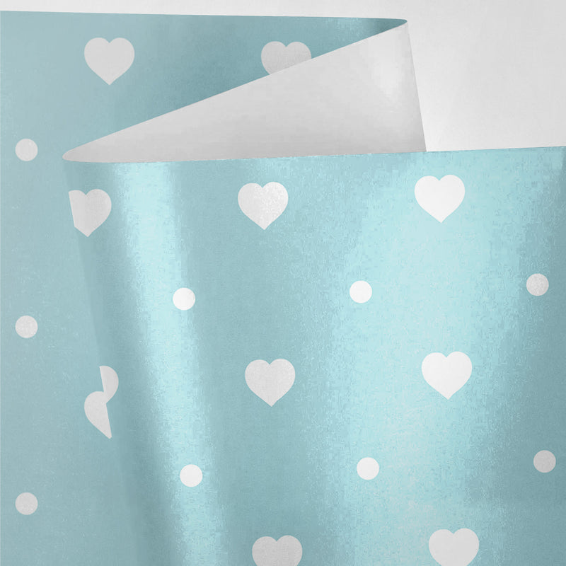 Mint Green Hearts Wrapping Paper