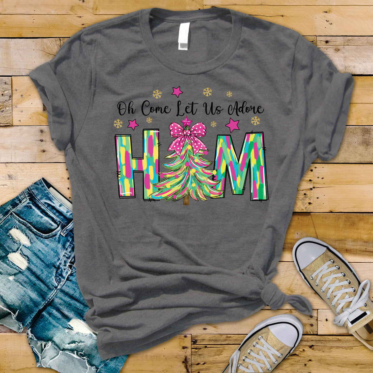 Oh Come Let Us Adore Him Brushstroke - Transfer