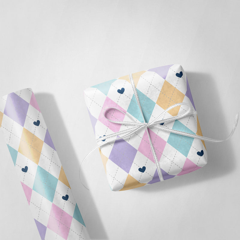 Pastel Argyle Wrapping Paper