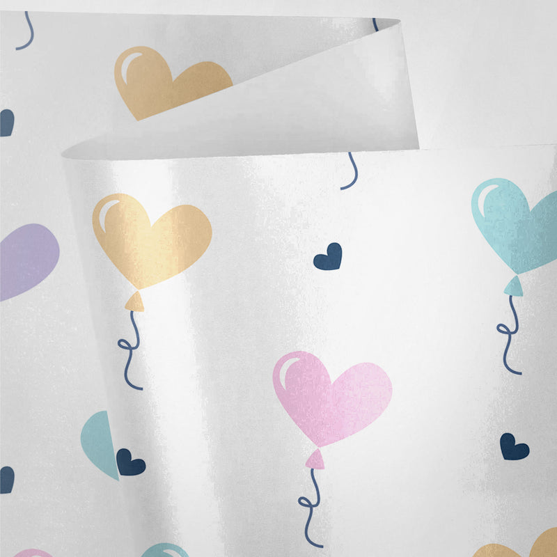 Pastel Balloon Hearts Wrapping Paper