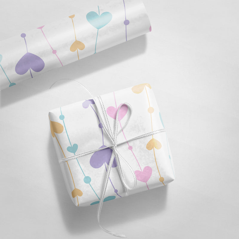 Pastel Hearts Wrapping Paper