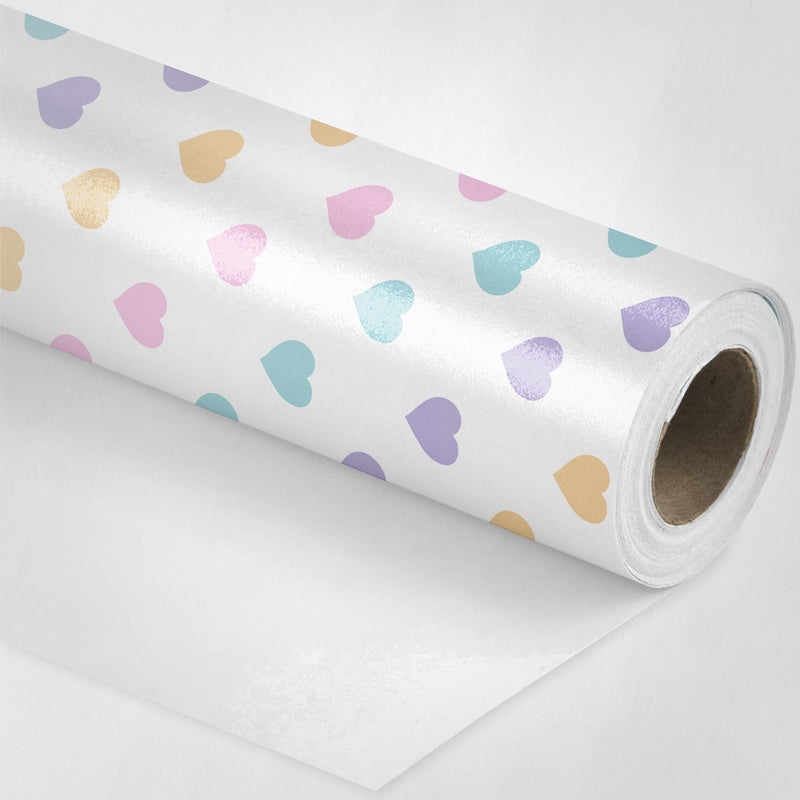 Pastel Rainbow Hearts Wrapping Paper