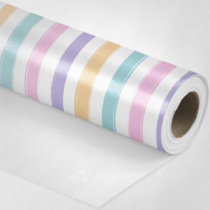 Pastel Rainbow Stripes Wrapping Paper