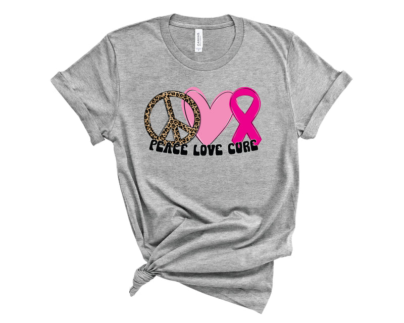 Peace Love Cure Leopard BC - Graphic Tee