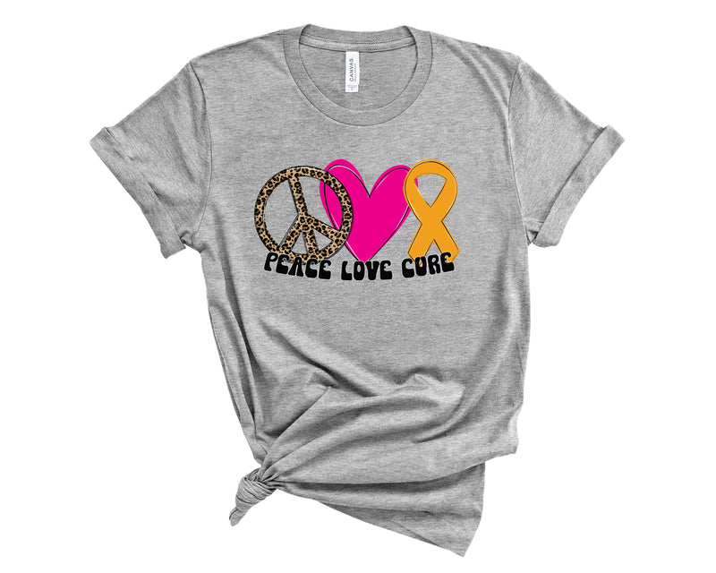 Peace Love Cure Leopard Gold - Graphic Tee