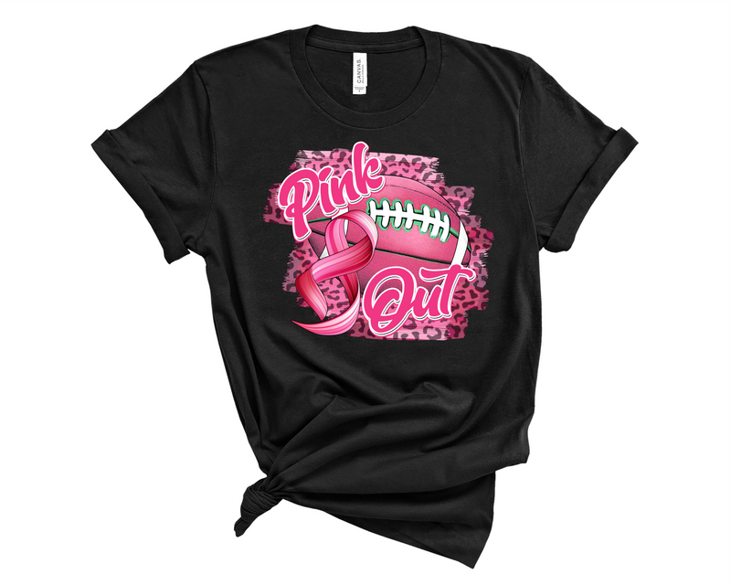 Pink Out Leopard Football - Transfer