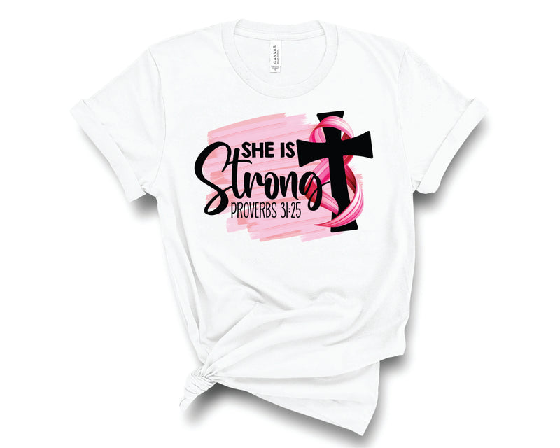 She Is Strong Breast Cancer - Graphic Tee