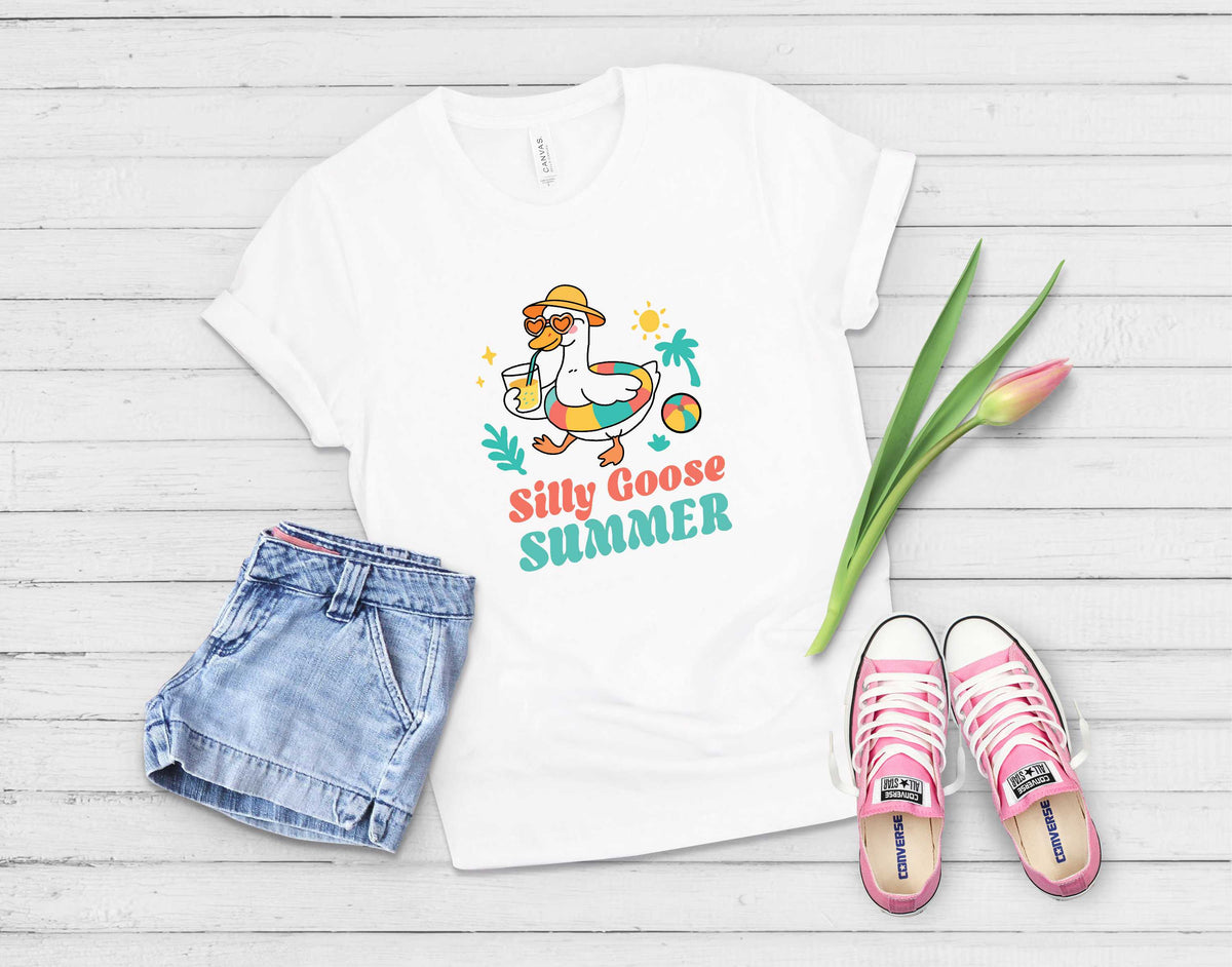 Silly Goose Summer (transparent goose) - Transfer