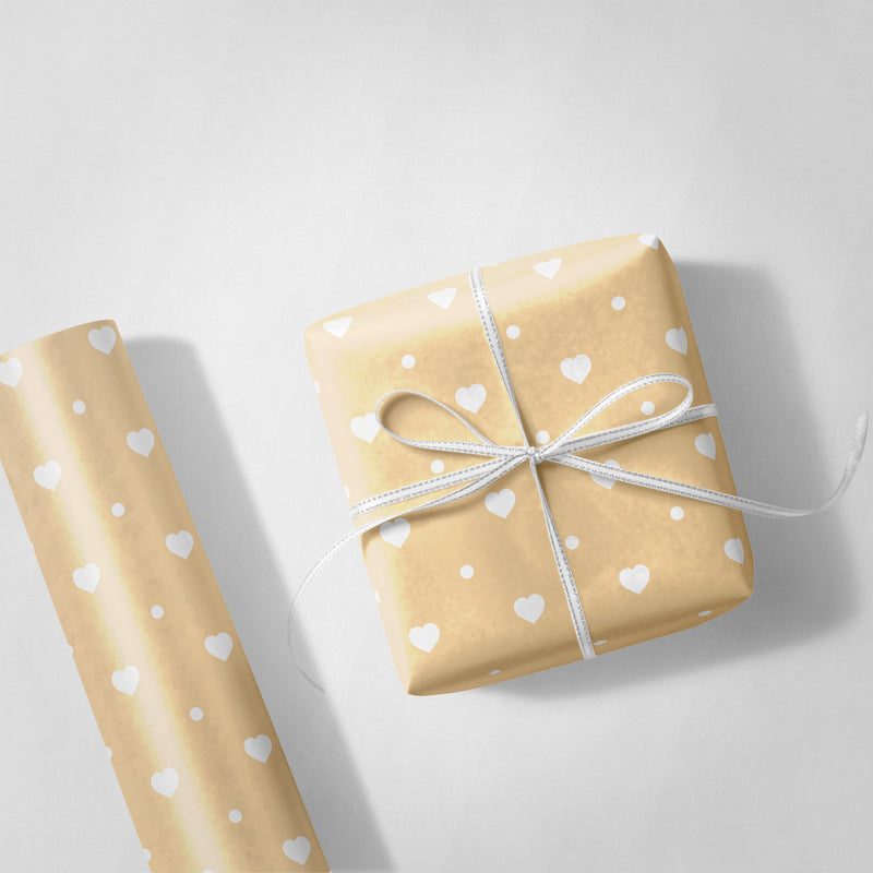 Yellow Hearts Wrapping Paper