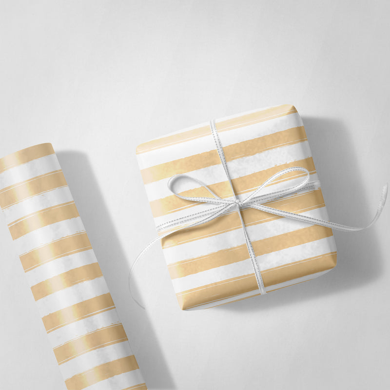 Yellow Stripes Wrapping Paper