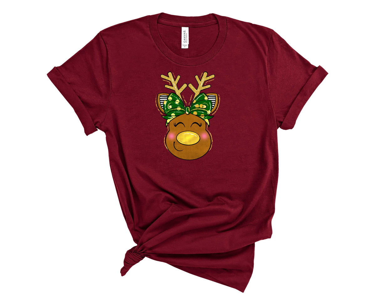 Green Gold Dot Reindeer - Transfer