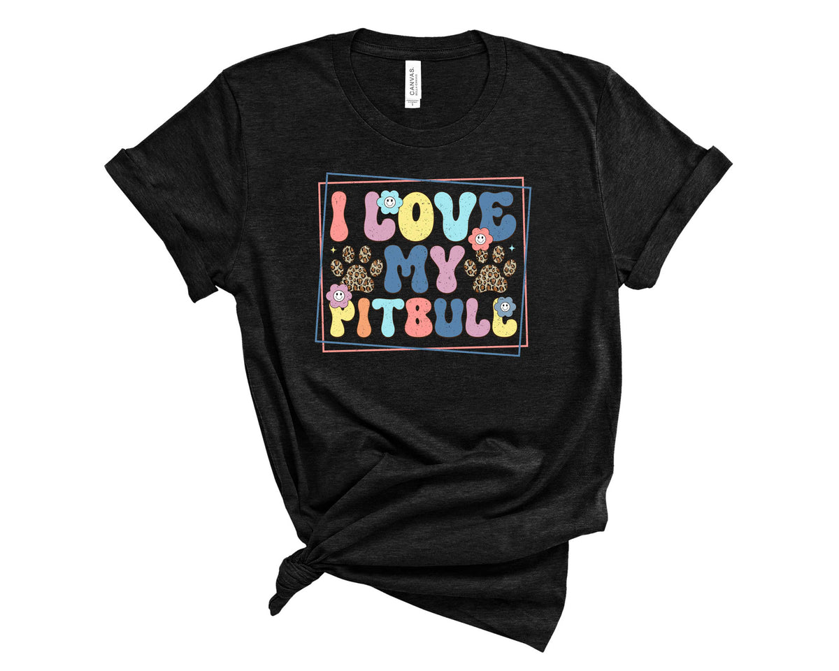 I Love My Pit Bull Retro- Transfer