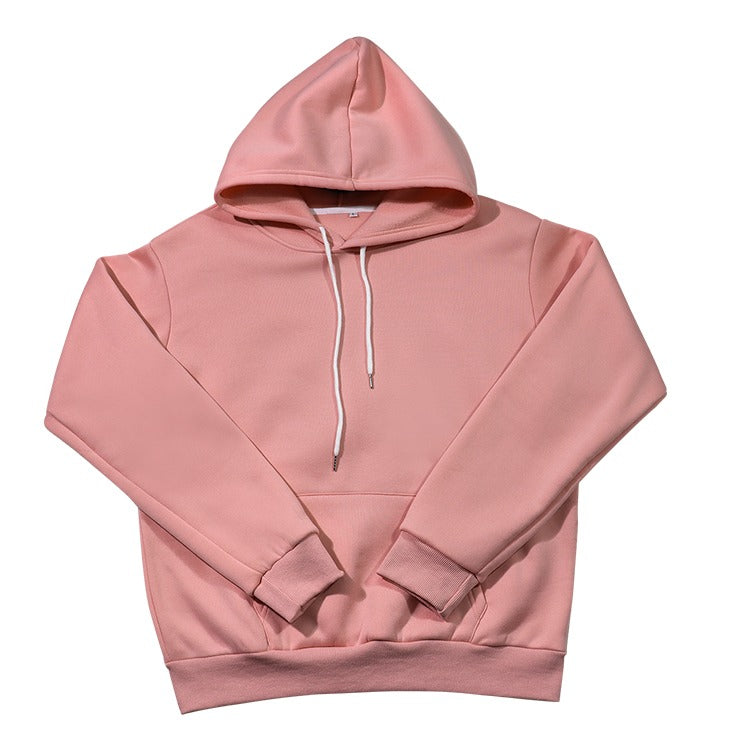 Zipper Pink Polyester Hoodie Polyester Hoodie Pink - Main Image