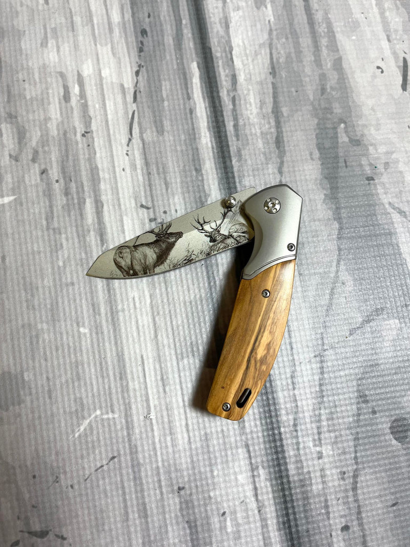 Laserable Pocket Knife - Elk