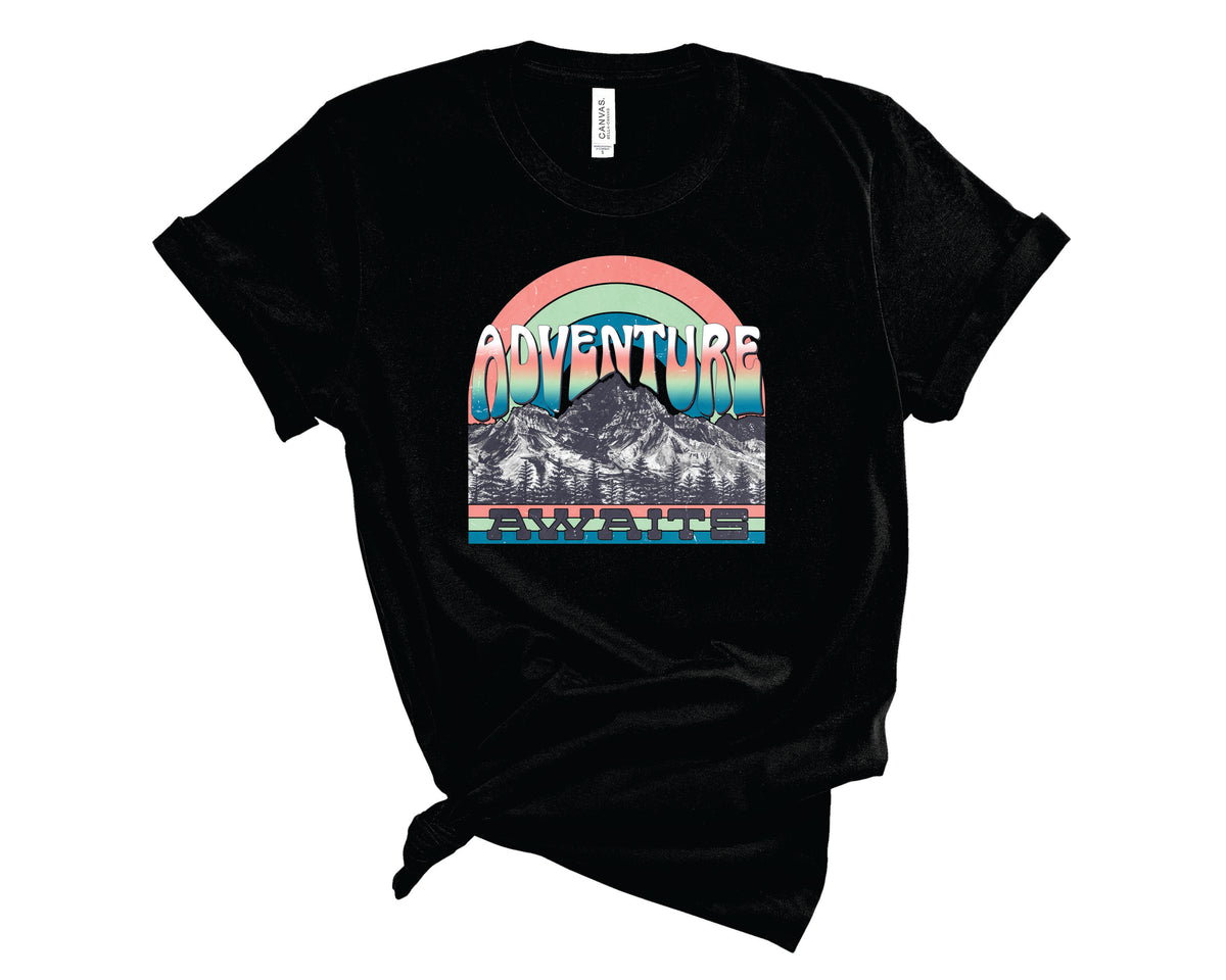 Adventure Awaits Mountains Blue - Transfer