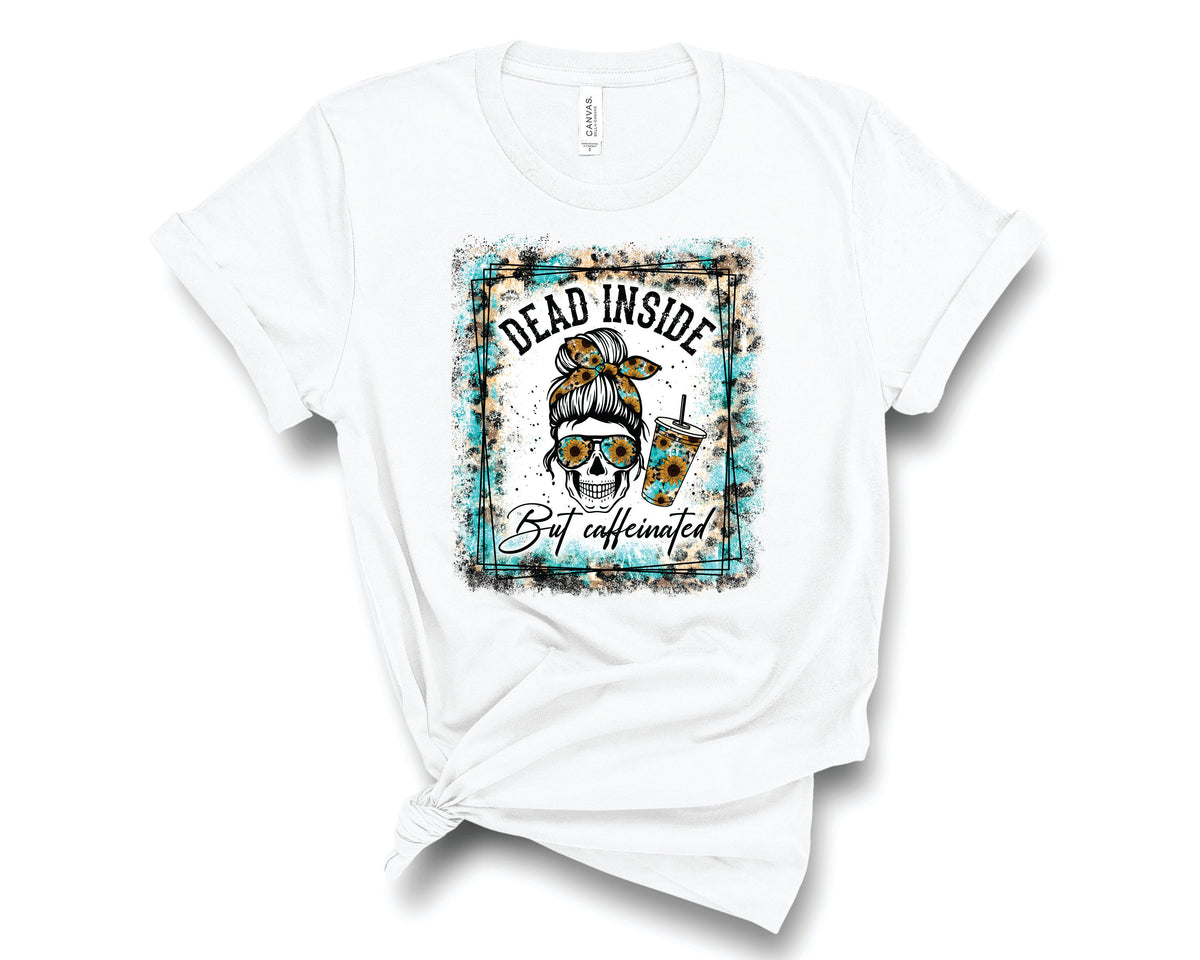 Dead Inside But Caffeinated Teal Sunflower - Transfer