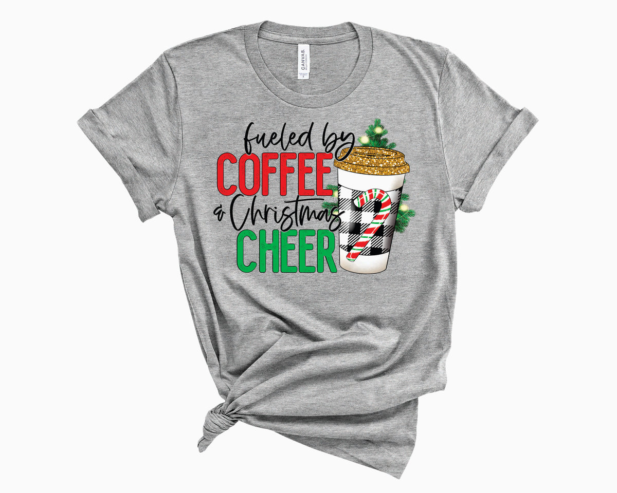 Fueled By Coffee & Christmas Cheer Plaid - Transfer
