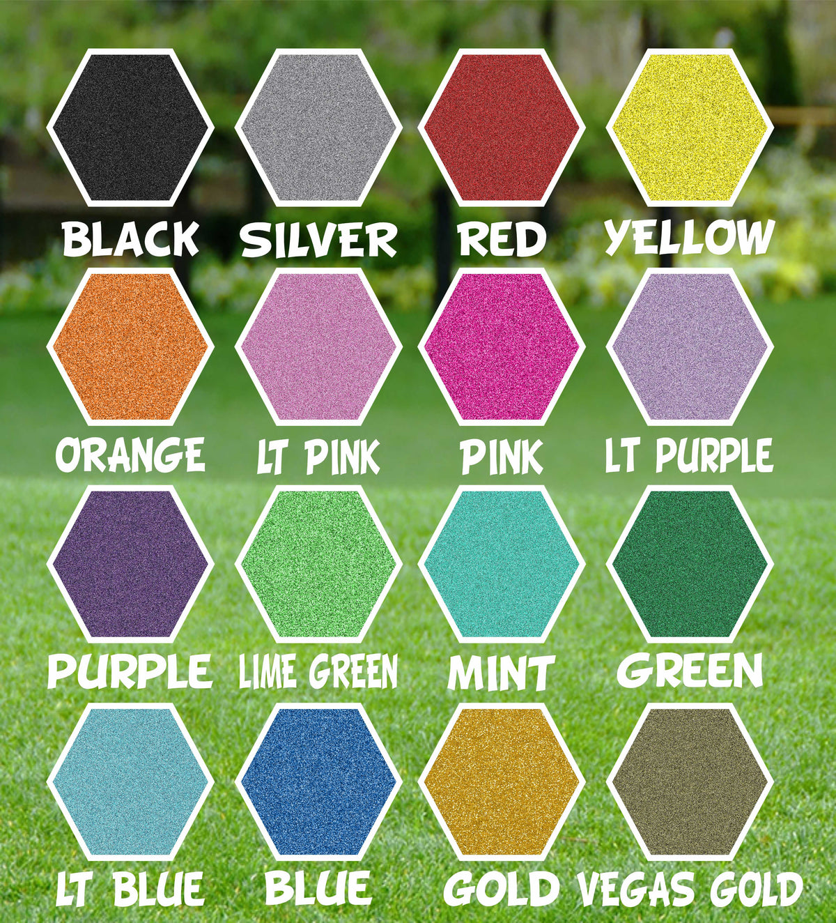 ALPHABET (A-Z) 23" Luckiest Guy Font Yard Sign Letters - Glitter