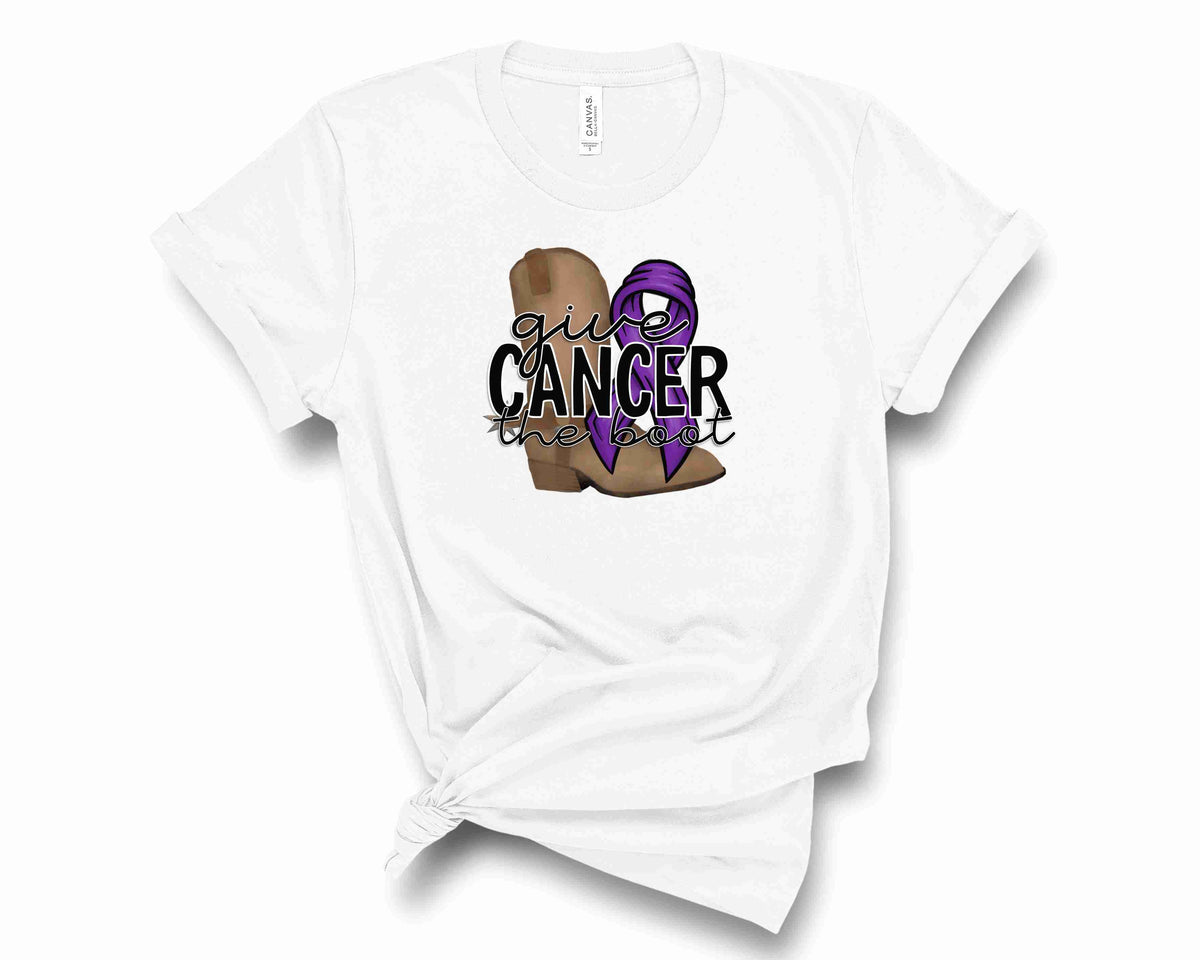 Give Cancer the Boot - Purple Ribbon - Transfer
