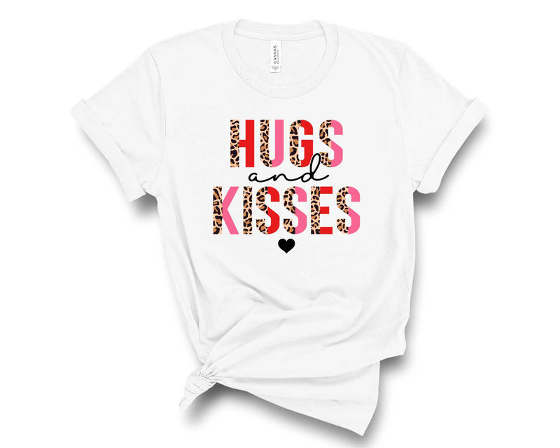 Hugs and Kisses Half Leopard - Graphic Tee