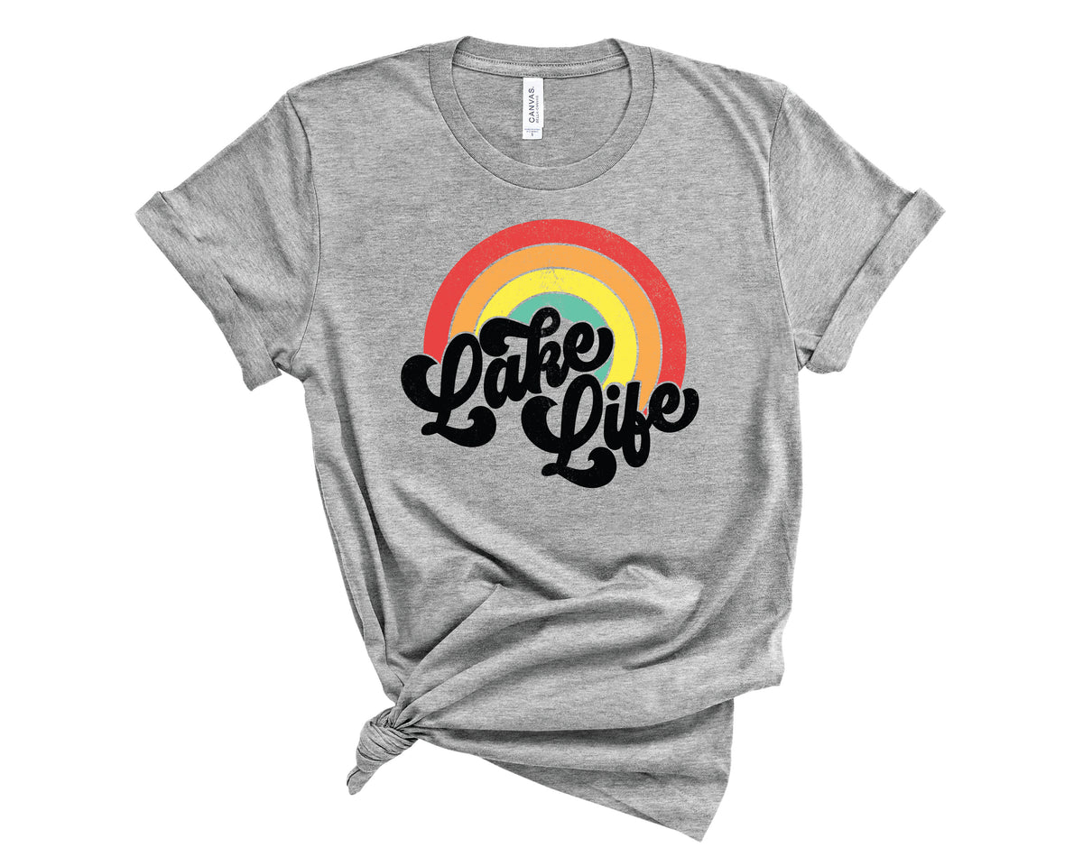 Lake Life Vintage Rainbow Distressed - Transfer