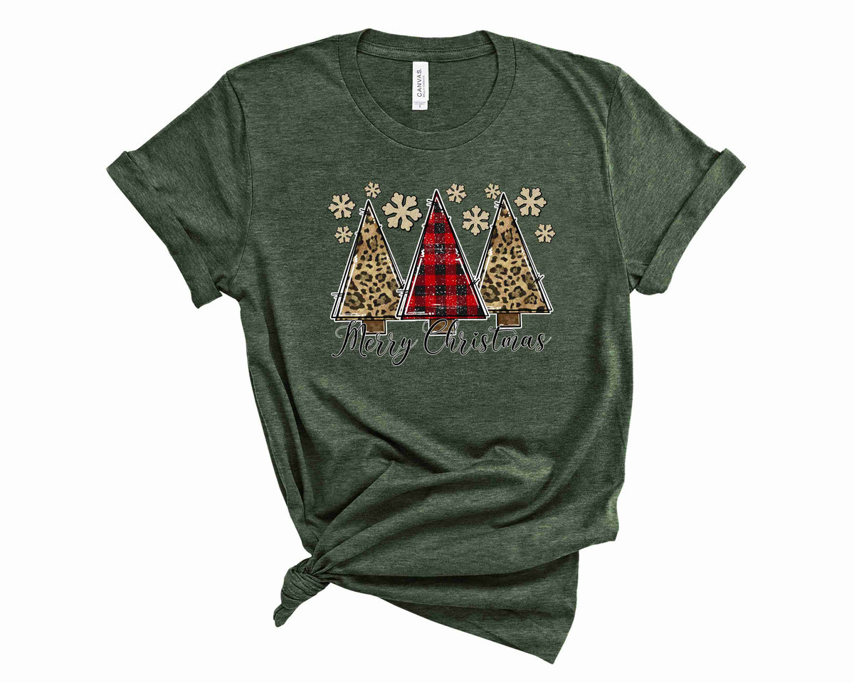 Leopard Merry Christmas Trees - Transfer