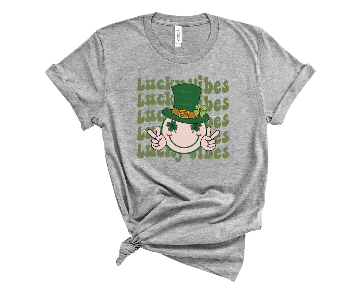 Lucky Vibes Smiley Stacked - Transfer