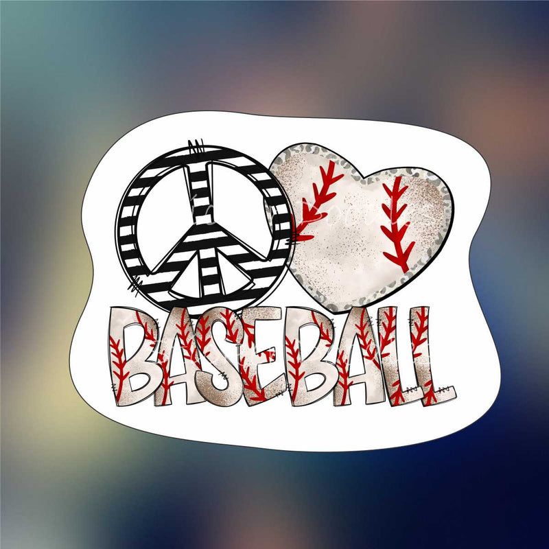 Peace love baseball - Sticker