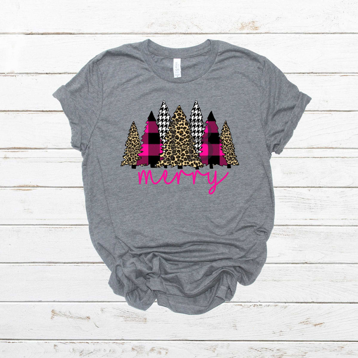 Pink Leopard Christmas Trees- Transfer