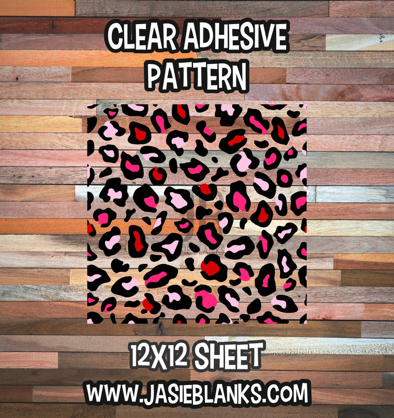 Clear Adhesive - Valentine Leopard