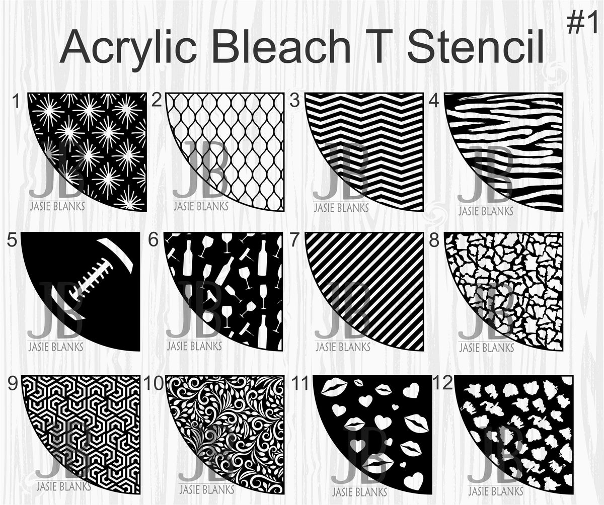 Acrylic Bleach T Stencil #1