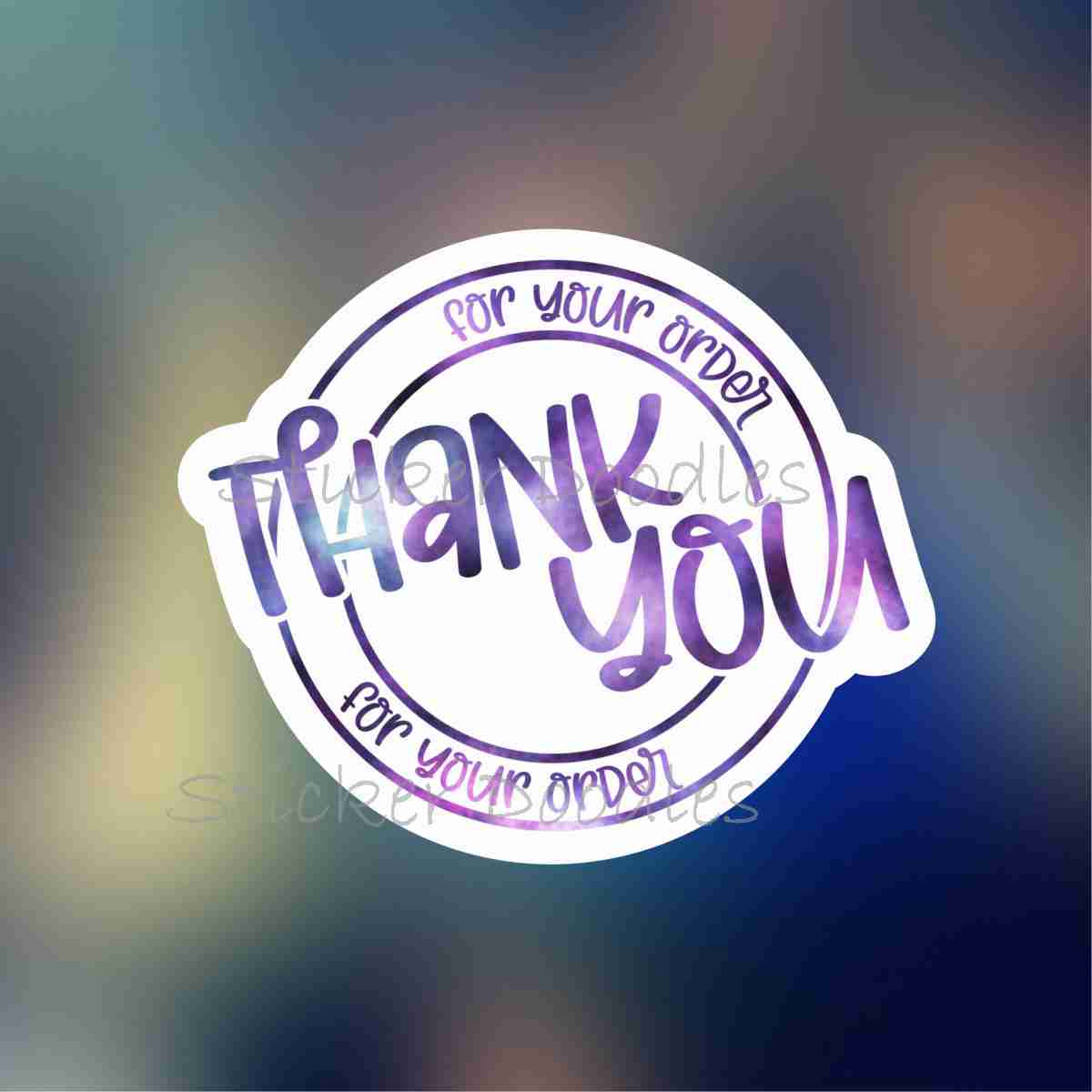 thank you white purple circle - Sticker