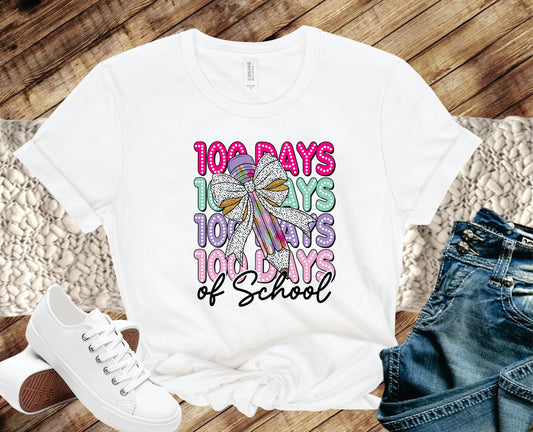 100 Days Of School Dalmation Bow Pencil - Transfer