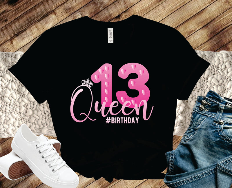 13 Birthday Queen Pink- Transfer